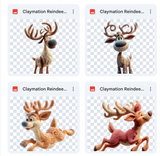 Magical Claymation Reindeer Overlays