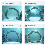 Mint Wreath Background Bundle