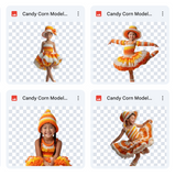 Magical Candy Corn Couture Model Overlays