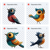 Magical Claymation Bird Overlays