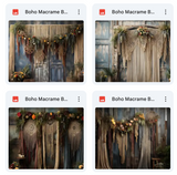 Boho Macrame Background Bundle
