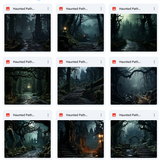 Ultimate Haunted Path Background Bundle