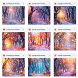 Ultimate Candy Corn Forest Background Bundle
