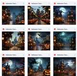 Ultimate Halloween Town Background Bundle