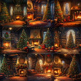 Illustrated Christmas Eve Background Bundle