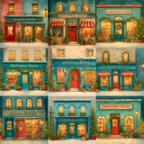 Illustrated Christmas Shop Background Bundle