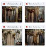 Boho Macrame Background Bundle