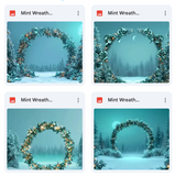 Mint Wreath Background Bundle