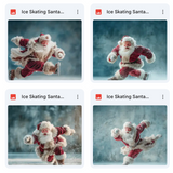Ice Skating Santa Background Bundle