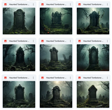 Ultimate Haunted Tombstone Background Bundle