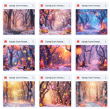 Ultimate Candy Corn Forest Background Bundle