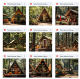 Ultimate Retro Summer Camp Background Bundle