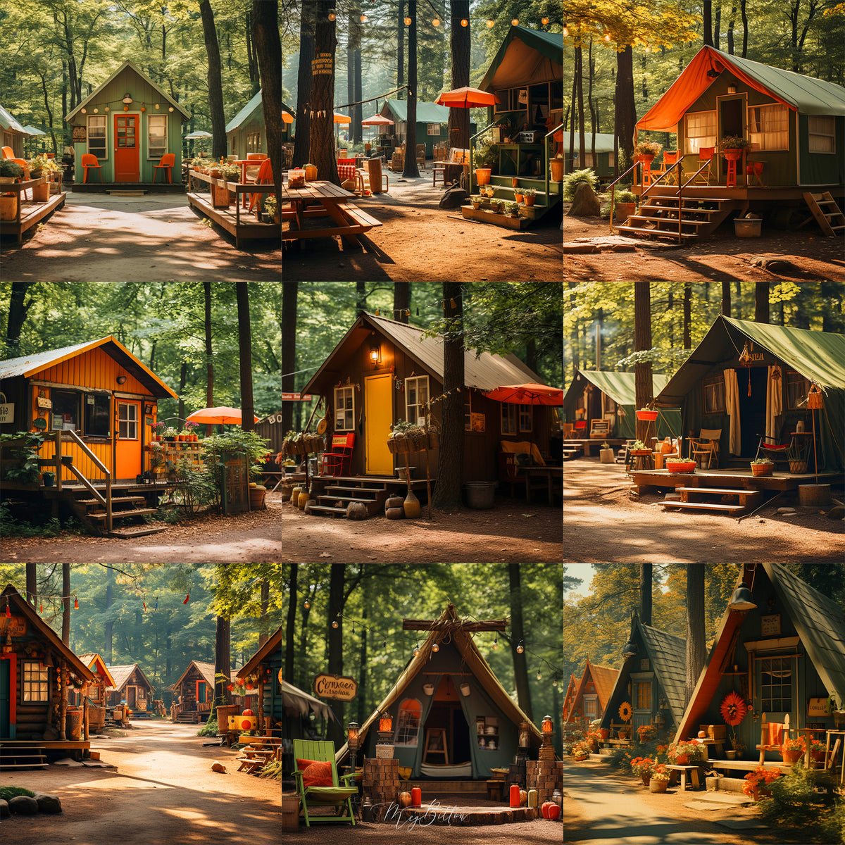 Ultimate Retro Summer Camp Background Bundle