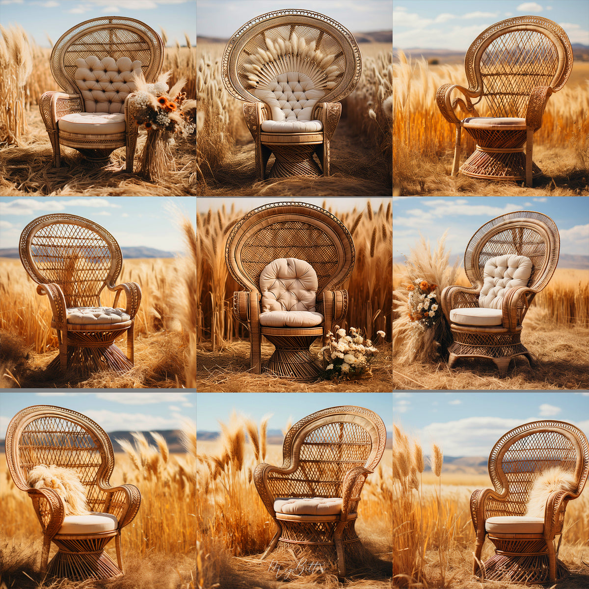 Boho Chair Background Bundle