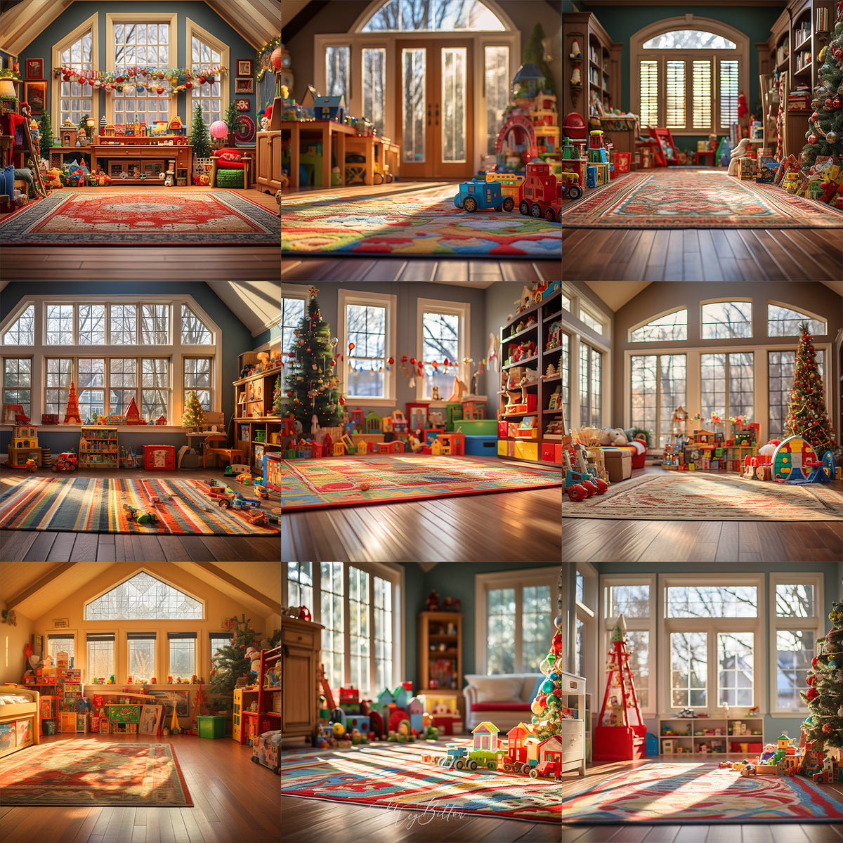 Christmas Toy Room Background Bundle