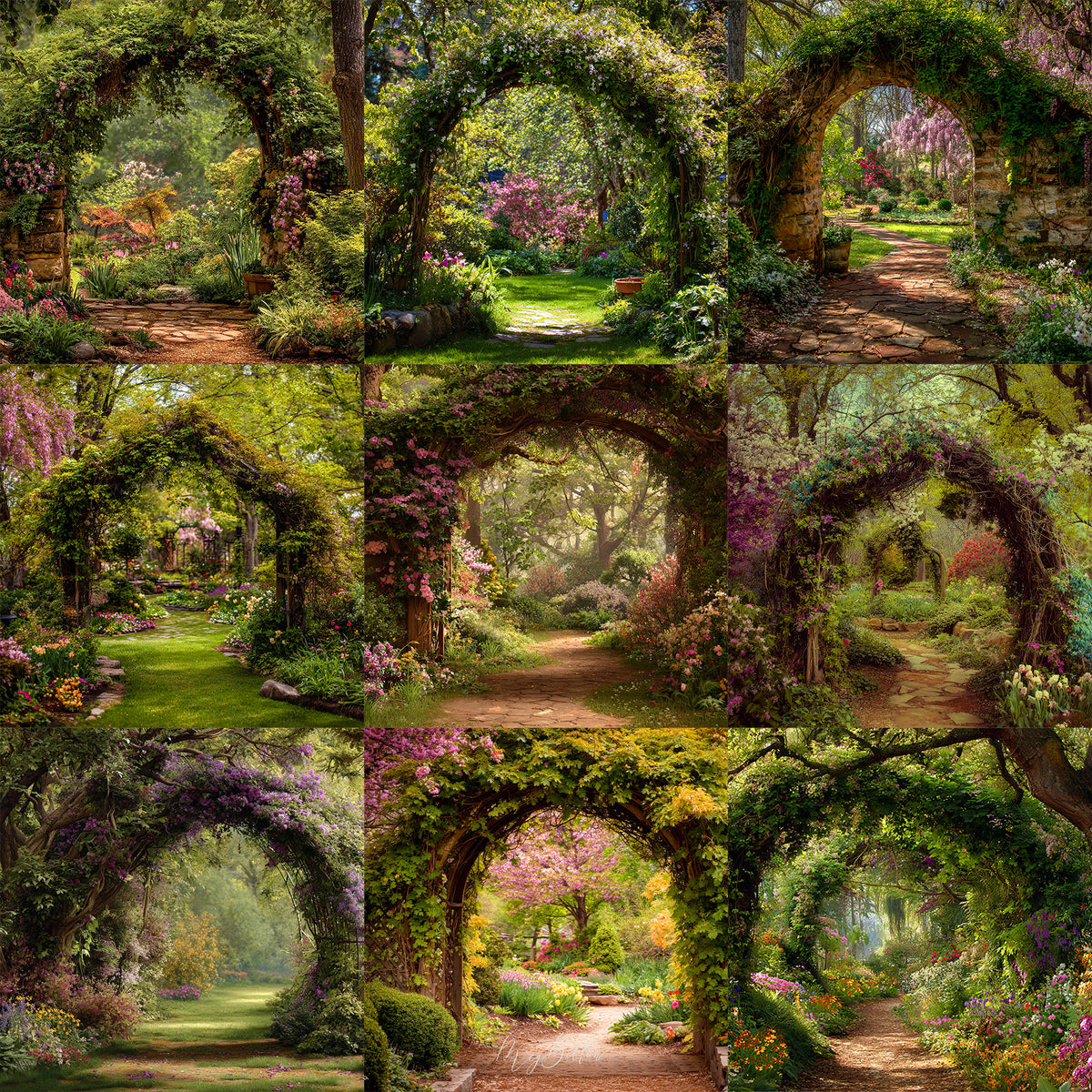 Spring Arch Background Bundle