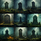 Ultimate Haunted Tombstone Background Bundle