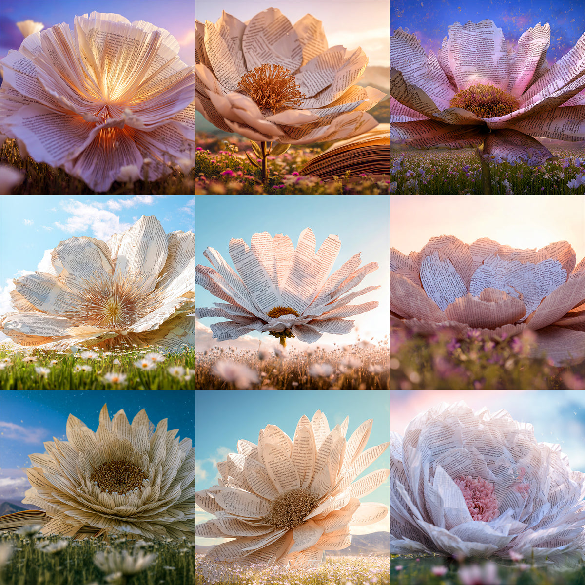 Book Flower Background Bundle