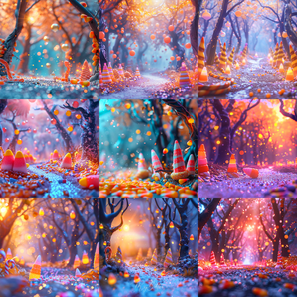 Ultimate Candy Corn Forest Background Bundle