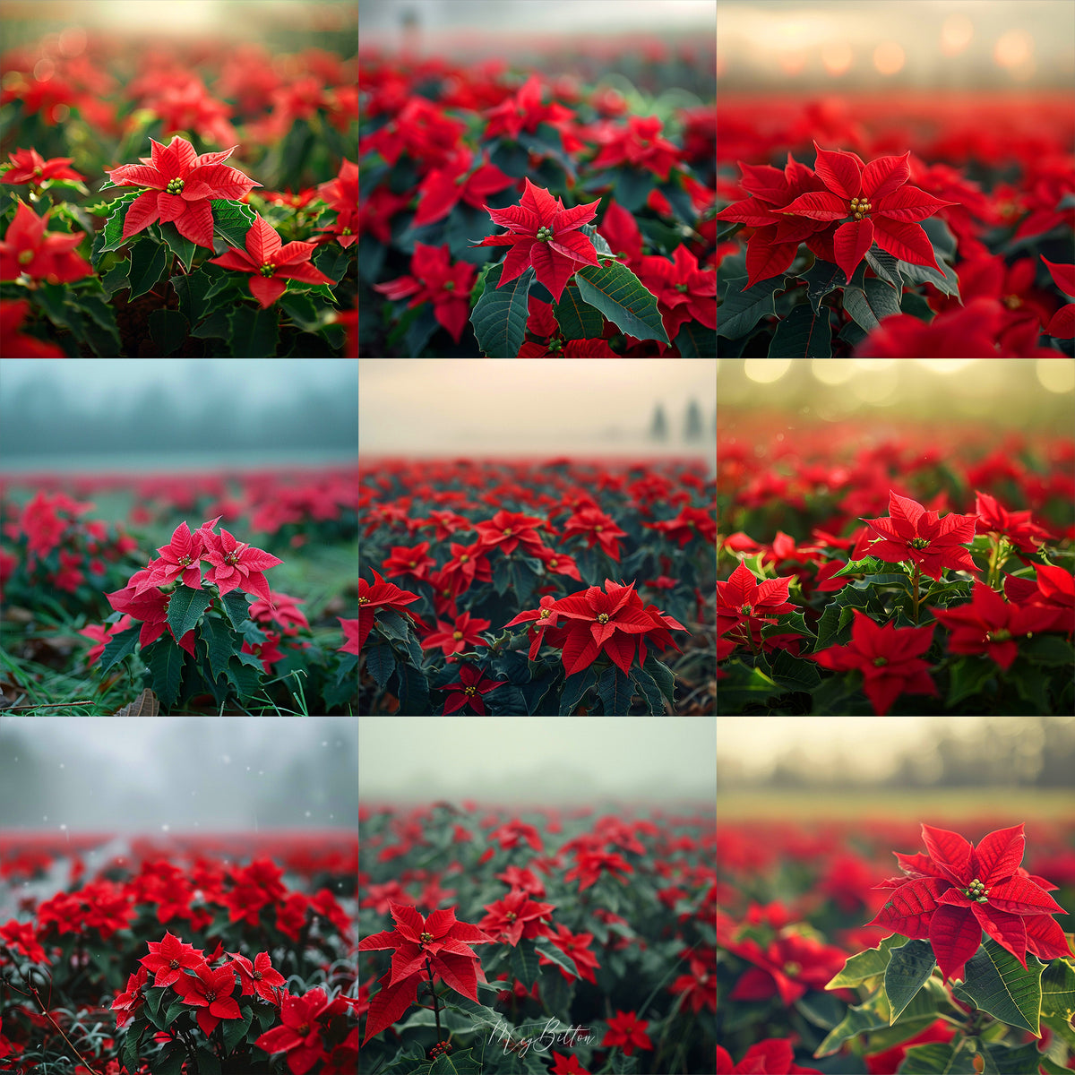 Ultimate Poinsettia Field Background Bundle