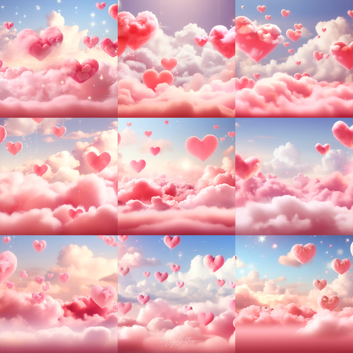Heavenly Hearts Background Bundle