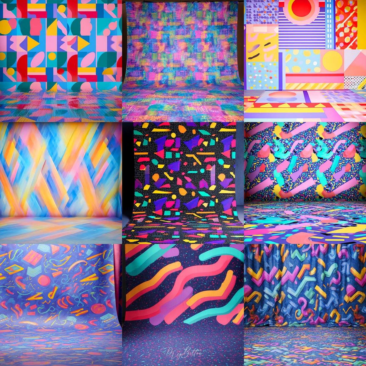 Retro 90's Studio Background Bundle